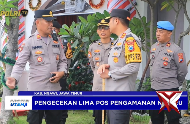 KAPOLRES NGAWI TINJAU POS OPERASI LILIN SEMERU 2025