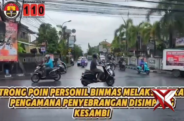 Strong Point Personil Binmas Polsek Kuta Utara di Simpang Kesambi