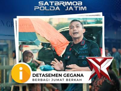 Gegana Satbrimob Jatim Hadirkan Jumat Berkah Penuh Kepedulian - PoliceTube