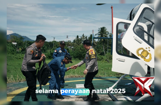 Gunakan Heli Bell 429/P-3202, Kapolda Sulut Lakukan Pantauan Lalin Kota Manado dan Operasi Lilin