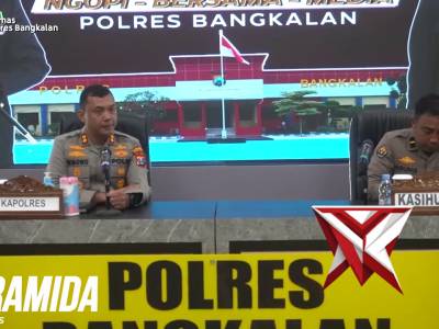 Kapolres Bangkalan AKBP Wibowo, S.I.K., M.H., Melaksanakan PIRAMIDA (Ngopi Bersama Media) Bertempat - PoliceTube