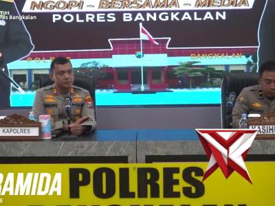 Kapolres Bangkalan AKBP Wibowo, S.I.K., M.H., Melaksanakan PIRAMIDA (Ngopi Bersama Media) Bertempat - PoliceTube