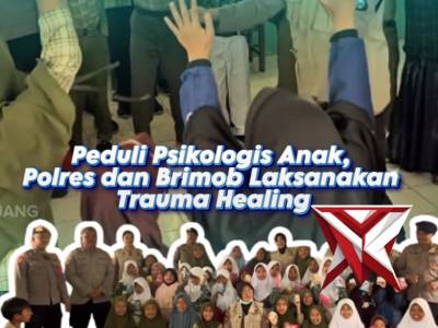 Peduli Psikologis Anak, Polres dan Brimob Laksanakan Trauma Healing - PoliceTube