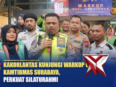 KAKORLANTAS KUNJUNGI WARKOP OJOL KAMTIBMAS SURABAYA, PERKUAT SILATURAHMI | NTMC POLRI - PoliceTube