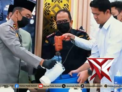 Kapolda Sumsel pimpin langsung pemusnahan barang bukti Narkotika di Polrestabes palembang - PoliceTube