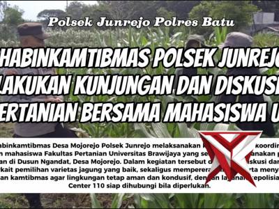 Bhabinkamtibmas Polsek Junrejo Lakukan Kunjungan dan Diskusi Pertanian Bersama Mahasiswa UB - PoliceTube