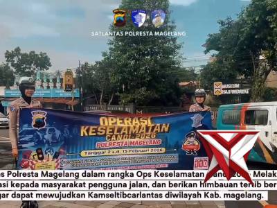 Satlantas Polresta Magelang melaksanakan kegiatan sosialisasi Ops Keselamatan Candi 2026 kepada masy