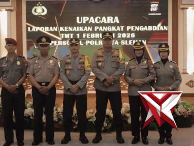 Upacara Kenaikan Pangkat Pengabdian Polresta Sleman 2026