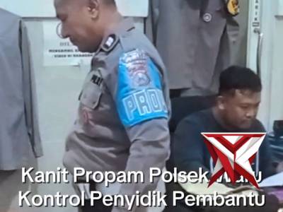 Kanit Propam Polsek Waru kontrol penangan penyidik pembantu di ruang penyidikan