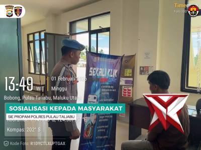 Sosialisasi Sie Propam Polres Pulau Taliabu. - PoliceTube