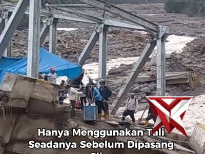 BANTUAN TAPI SLING UNTUK JEMBATAN ROBOH