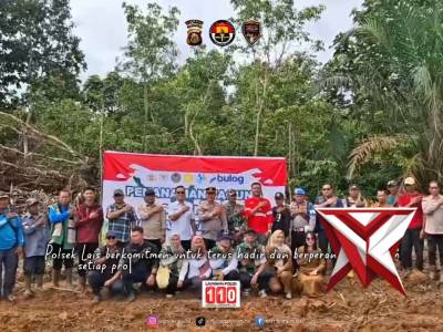 Polsek Lais bersama unsur terkait bersama melakukan penanaman jagung