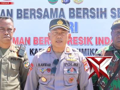 Gerakan Bersama Bersih Serentak, ASRI Aman Sehat Resik Indah Polres Mimika - PoliceTube