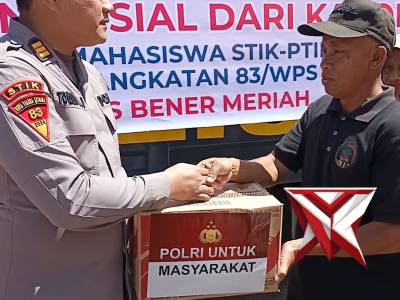 Mahasiswa STIK-PTIK LEMDIKLAT POLRI Angkatan 83 Salurkan Bantuan Sosial Kapolri di Posko Pengungsian