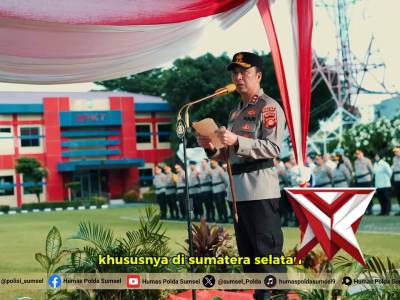 Kapolda Sumsel Irjen Pol. Dr. Sandi Nugroho, S.I.K., S.H., M.Hum Pimpin Upacara - PoliceTube