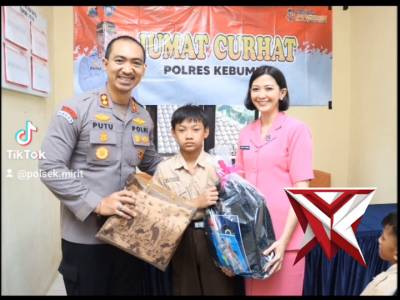 Polres kebumen salurkan bantuan Alat Sekolah untuk pelajar Poncowarno
