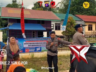 Kompi 2 Batalyon C Pelopor menggelar Gerakan Pangan Murah di Kabupaten Murung Raya, Kecamatan Murung