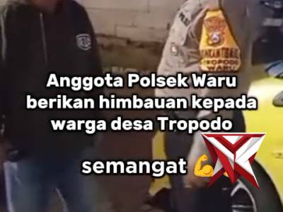 Anggota Polsek Waru berikan himbauan kepada warga desa Tropodo - PoliceTube