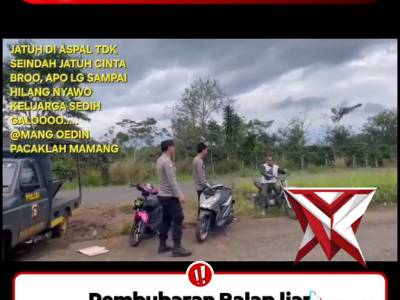 Pembubaran balap liar yang sangat meresahkan Oleh Personil Polsek Dempo Selatan Polres Pagar Alam