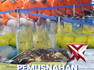 Polda Metro Jaya menggelar pemusnahan barang bukti narkoba seberat 1,14 ton