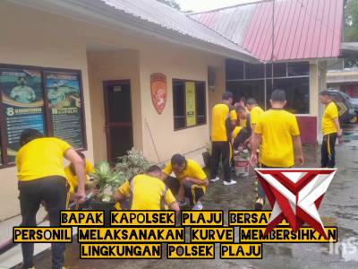 Bapak Kapolsek plaju bersama personil melaksanakan Kurve memberikan lingkung Polsek plaju - PoliceTube