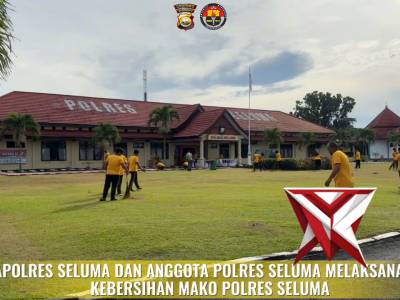 Kebersihan bersama polres Seluma - PoliceTube