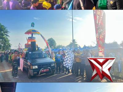 Anggota Polsek payung Melaksanakan monitoring dan pamtup kegiatan jalan sehat dalam rangka HUT Basel - PoliceTube