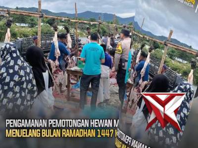 PENGAMANAN PEMOTONGAN HEWAN MEUGANG MENJELANG BULAN RAMADHAN 1447 H. - PoliceTube