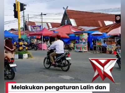 Pengaturan Arus Lalu Lintas Polsek Tualang
