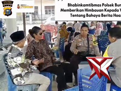 Bhabinkamtibmas Polsek Bunut Memberikan Himbauan Kepada Warga Tentang Berita Hoax