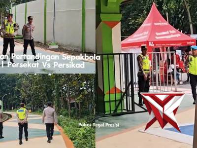 Pelayanan Pertandingan Sepakbola Liga 2 di Gor Trisanja Slawi Laga Antara @persekat.tegal melawan @p - PoliceTube