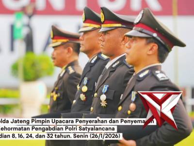Wakapolda Jateng Pimpin Upacara Penyerahan dan Penyematan Tanda Kehormatan Pengabdian - PoliceTube