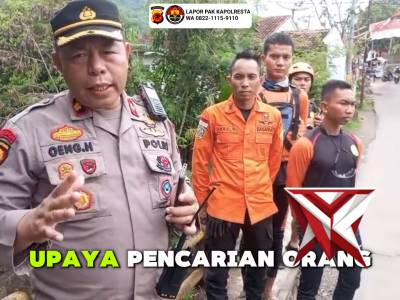 Polsek Soreang bersama tim gabungan terus melakukan upaya pencarian dan penyisiran di sekitar lokasi - PoliceTube