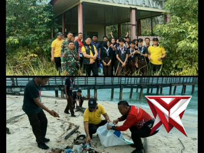 Polsek Lepong bersama perangkat Desa melaksanakan kurve di Pantau Lampu Desa Tanjung Labu - PoliceTube