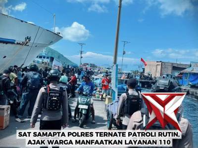 SAT SAMAPTA POLRES TERNATE PATROLI RUTIN, AJAK WARGA MANFAATKAN LAYANAN 110