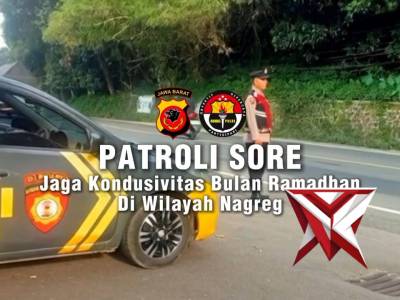 Polsek Nagreg gelar Patroli Sore, Jaga Kondusifitas Jelang Buka Puasa