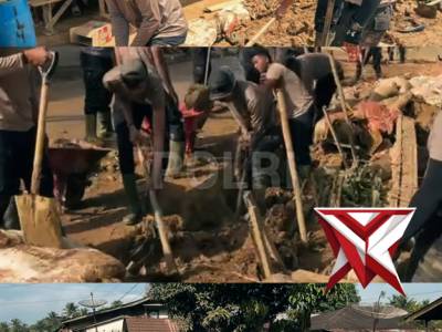 Personel Brimob Batalyon A (Polda Sumut) turun langsung ke Kelurahan Hutanabolon