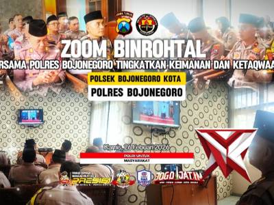 Tingkatkan Karakter Berakhlak Mulia diBulan Suci Ramadan Polsek Bojonegoro Kota Ikuti Zoom Binrohtal