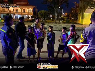 patroli subuh antisipasi balap liar oleh polsek bangko