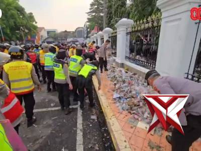 Polri Gelar Aksi Bersih-Bersih Pasca Unjuk Rasa di Pati