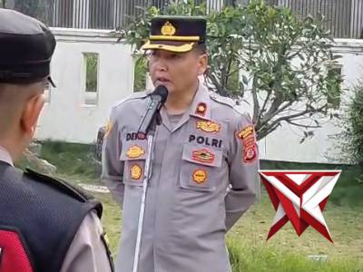 Polsek Rancaekek Polresta Bandung melaksanakan apel pagi yang diikuti oleh seluruh personel