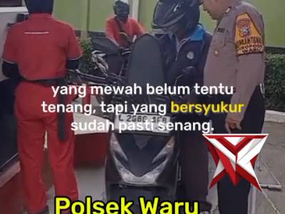 Anggota Polsek waru patroli di SPBU Wadungasri
