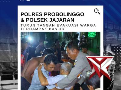 Polres Probolinggo Tanggap Bencana, Turun Langsung Tangani Banjir - PoliceTube