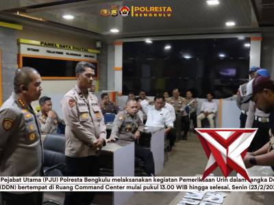 Deteksi Dini Narkoba, 17 Personel PJU Polresta Bengkulu Dinyatakan Bersih - PoliceTube