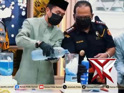 Kapolda Sumsel Pimpin Pemusnahan Barang Bukti, Tegaskan Komitmen Berantas Penyalahgunaan