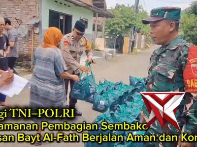 Sinergi Bhabinkamtibmas dan Babinsa Kawal Pembagian Sembako Ramadhan - PoliceTube