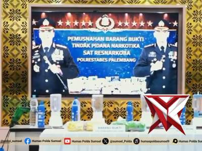 Kapolda Sumsel Pimpin Pemusnahan Barang Bukti, Tegaskan Komitmen Berantas Penyalahgunaan dan Peredar - PoliceTube
