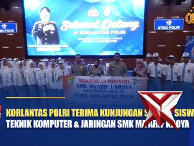 KORLANTAS POLRI TERIMA KUNJUNGAN SISWA - SISWI TEKNIK KOMPUTER & JARINGAN SMK MA'ARIF KROYA