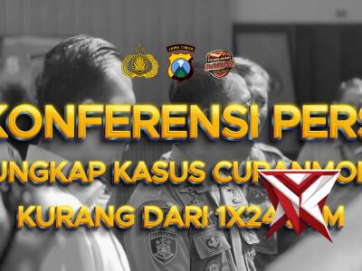 konferensi pers ungkap kasus curanmor bertempat di depan Media Center Polres Ngawi. - PoliceTube
