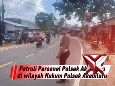 Patroli Personel Polsek Akabiliru Merupakan kegiatan rutin atau insidental yang dilakukan oleh anggo